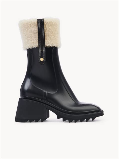 chloe black boot|Betty rain boot .